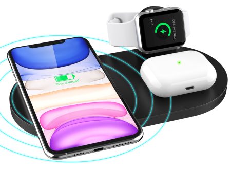 A04 3-in-1 Wireless Charger for iPhone   iWatch   AirPods Portable Fast Charging Station with Detachable Watch Stand Sale