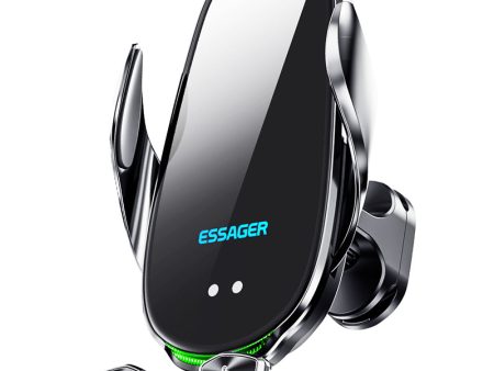 ESSAGER 15W Smart Car Wireless Charger Vehicle Phone Mount Charger Air Vent Phone Holder with Ambient Light For Cheap