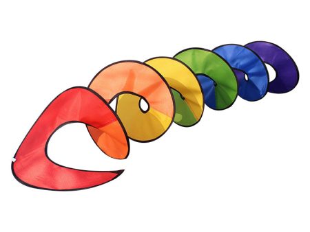 AOTU 2.5m Outdoor Camping Tent Flag Decor Colorful Spiral Wind Spinner Rotating Wind Strips, Size L Online now