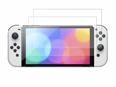 NORTHJO 2Pcs A+ Tempered Glass Film for Nintendo Switch OLED , 0.3mm 2.5D Impact-Protection Screen Protector For Sale