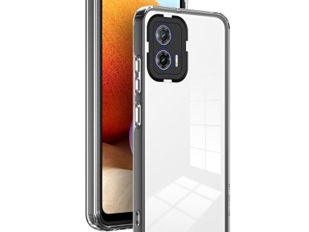 For Motorola Moto G73 5G TPU Backplate + PC Frame + PC Camera Ring Mobile Case 3-in-1 Transparent Anti-drop Cover Online Hot Sale