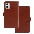 IDEWEI For Motorola Moto G73 5G Phone Wallet Cover Crazy Horse Texture Leather Stand Phone Case Cheap