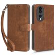 For Honor 70 5G RFID Blocking PU Leather Wallet Phone Case Folding Stand Cover with Hand Strap For Discount